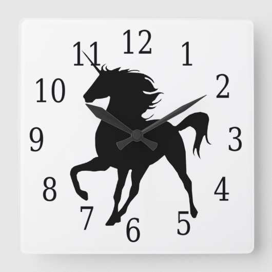 Horloge Carrée Black Unicorn (Recto)