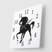 Horloge Carrée Black Unicorn (Angle)
