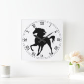 Horloge Carrée Black Unicorn Silhouette (Maison)