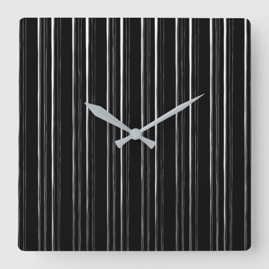 Horloge Carrée Black/White Stylish Irregular Stripe Pattern (Recto)