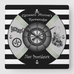 Horloge Carrée Blackbeard ~Queen le ~Pirate~Life-anneau de la