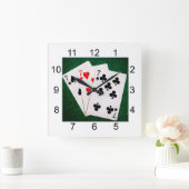 Horloge Carrée Blackjack 21 - Seven, Seven, Seven (Maison)