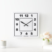 Horloge Carrée Blanc de base personnalisé (Maison)