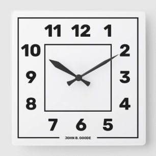 Horloge Carrée Blanc de base personnalisé