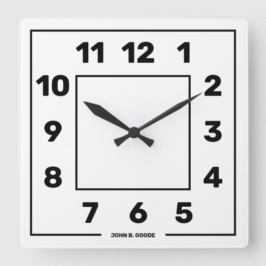 Horloge Carrée Blanc de base personnalisé (Recto)