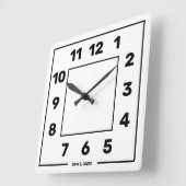 Horloge Carrée Blanc de base personnalisé (Angle)