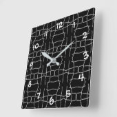 Horloge Carrée Blanc et blanc (Angle)