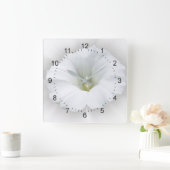 Horloge Carrée blanc et gris (Maison)