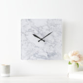 Horloge Carrée Blanc marbre (Maison)