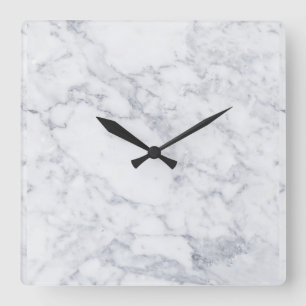 Horloge Carrée Blanc marbre