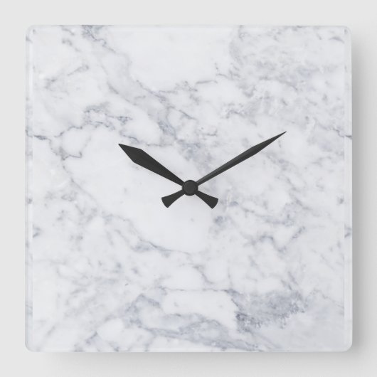 Horloge Carrée Blanc marbre (Recto)