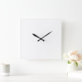 Horloge Carrée Blanc simple personnalisable (Maison)