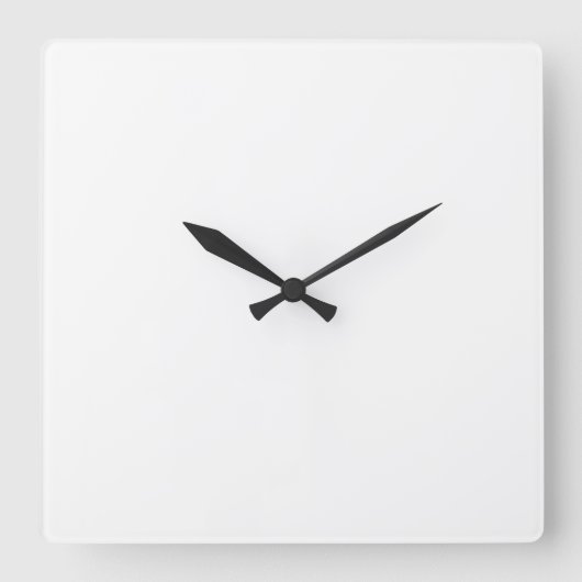 Horloge Carrée Blanc simple personnalisable (Recto)