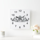 Horloge Carrée Blason Préparatoire de l'Arbre de Crête de l'Arme (Maison)