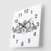 Horloge Carrée Blason Préparatoire de l'Arbre de Crête de l'Arme (Angle)