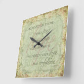 Horloge Carrée Blessed are Those Who a porté dans le Lord Clock (Angle)