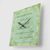 Horloge Carrée Blessed are Those Who trust in the Lord Clock (Angle)