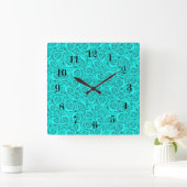 Horloge Carrée bleu (Maison)