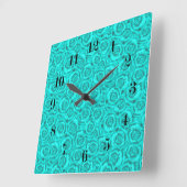 Horloge Carrée bleu (Angle)