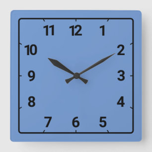 Horloge Carrée Bleu de Cornflower