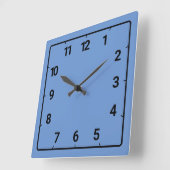Horloge Carrée Bleu de Cornflower (Angle)