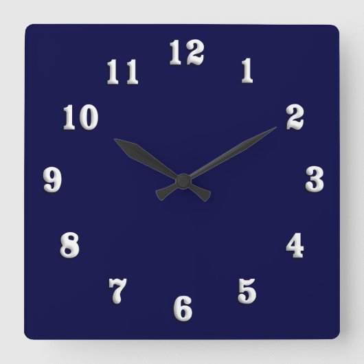 Horloge Carrée Bleu de marine solide (Recto)