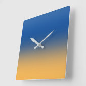 Horloge Carrée Bleu et or (Angle)