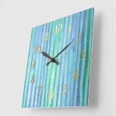 Horloge Carrée Bleu et vert (Angle)