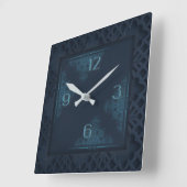 Horloge Carrée Bleu foncé (Angle)