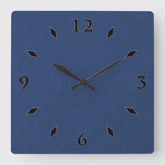 Horloge Carrée Bleu foncé texturé   (Recto)