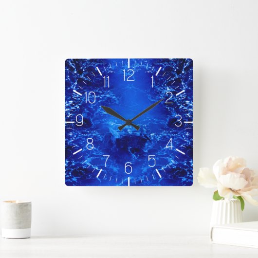 Horloge Carrée Bleu Ocean Clock (Maison)