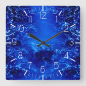 Horloge Carrée Bleu Ocean Clock (Recto)