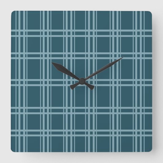 Horloge Carrée Bleu plaid (Recto)