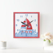 Horloge Carrée Bleu rouge Bleu Cachette (Maison)