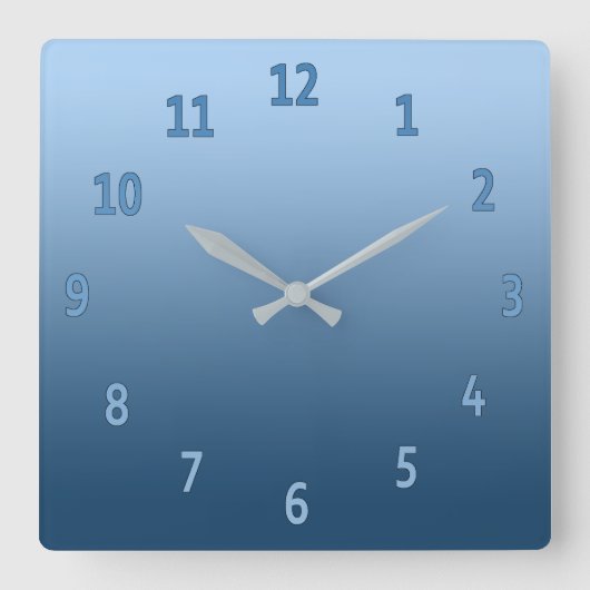 Horloge Carrée Bleu transparent (Recto)