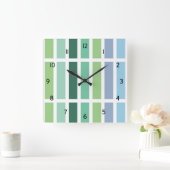 Horloge Carrée Bleu vert (Maison)