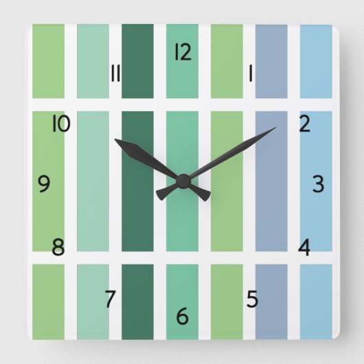 Horloge Carrée Bleu vert (Recto)