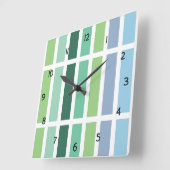Horloge Carrée Bleu vert (Angle)