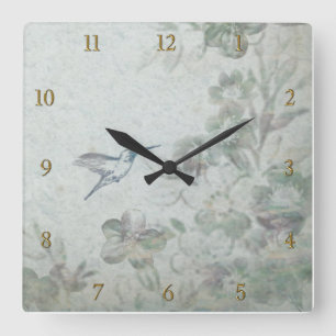 Horloge Carrée Bleu vintage