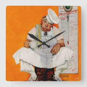 Horloge Carrée Bleus de jour de thanksgiving