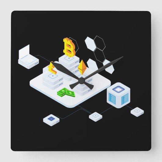 Horloge Carrée Bloc (Recto)