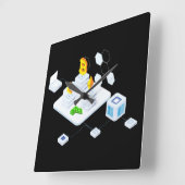 Horloge Carrée Bloc (Angle)