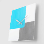 Horloge Carrée Bloc blanc gris d'Aqua (Angle)