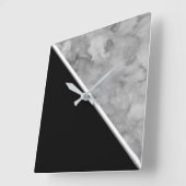 Horloge Carrée Bloc de couleur noir et gris (Angle)