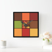 Horloge Carrée Blocs de couleurs d'automne (Maison)