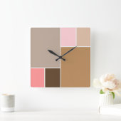 Horloge Carrée Blocs de couleurs de coquillage (Maison)