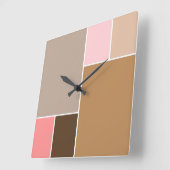 Horloge Carrée Blocs de couleurs de coquillage (Angle)