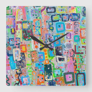 Horloge Carrée Bloquer l'horloge murale de la partie