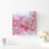 Horloge Carrée Blossoms de Pastel Pink (Maison)