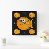 Horloge Carrée Blowfish surprised (Maison)